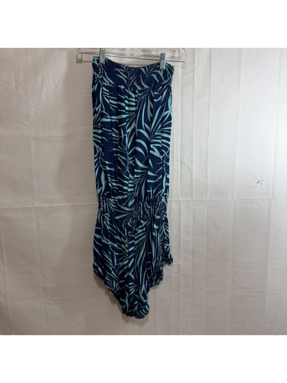 NaPua Collection Womens Blue Tropical Floral Print One Piece Tube Romper